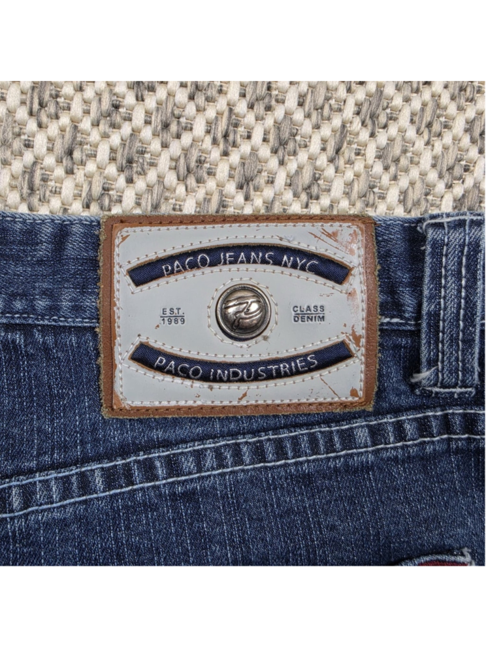 Paco Jeans NYC Relaxed Fit Jeans Men’s Size 40x32 Blue Denim Pants Y2K - Picture 9 of 14